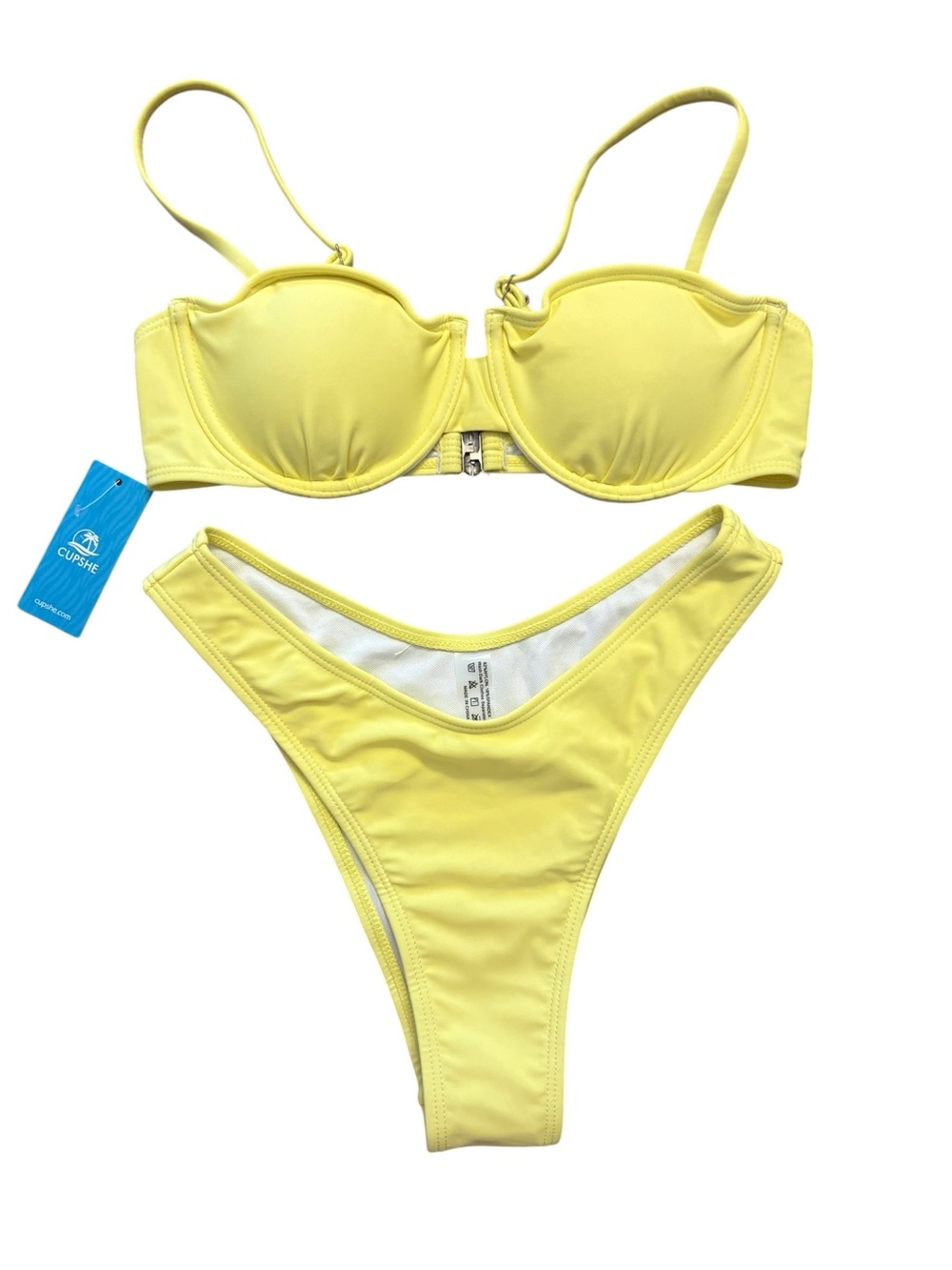 Cupshe Yellow Padded Underwire Bikini Set